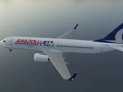 Anadolu jet Boeing 737-800 low poly 3D model Low-poly 3D model