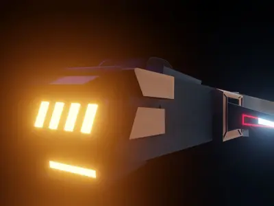 spaceship with lights 3D model by prashanth98