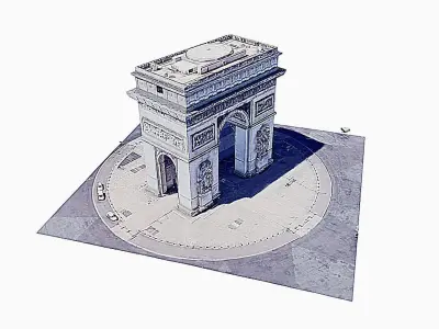 Arc de Triomphe - Triumphal Arch Low-poly 3D model
