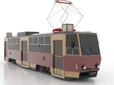 Tatra T6A2 Low Low-poly 3D model