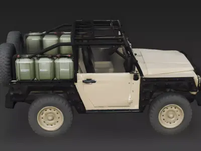 Realistic Lo-Fi Combat Jeep 3D Model Low-poly 3D model