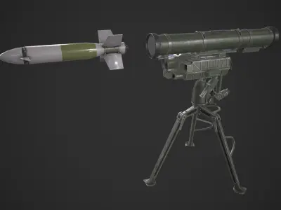 9M133 Kornet Low-poly 3D model