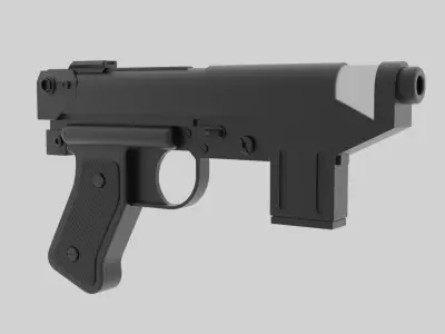 Imperial Armored Commando Blaster Pistol 3D model