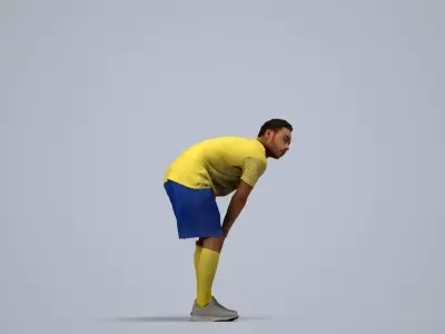 00467Xavier011 - Adult Caucasian man crouching during exercise 3D model