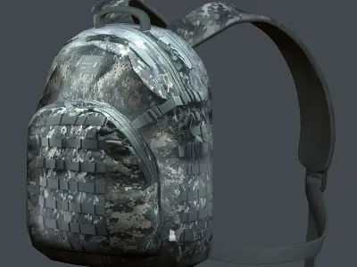 Backpack Camping Generic military human bag storqge baggage Low-poly 3D model 3