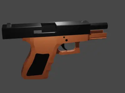 Low Poly Glock Tan Free low-poly 3D model