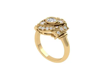Art Deco Ring 3D print model 24