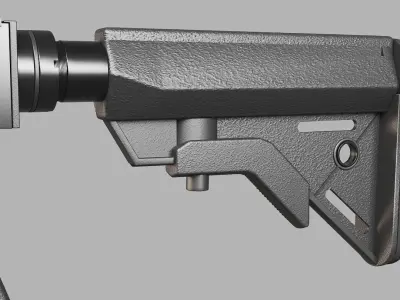 Gun military Low-poly 3D model