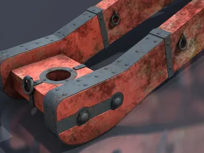 XVIII Century field cannon Low-poly 3D model