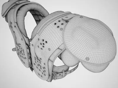 Football Shoulder Pad 01 3D model