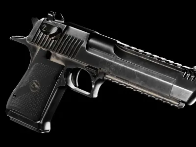 Desert Eagle Pistol Low-poly 3D model get