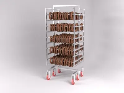 Drying Chamber Dolly Cart Rack 3D model