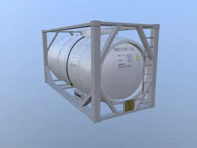 Industrial fuel tank Low-poly 3D model