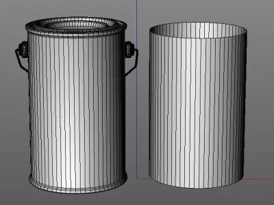 Quart paint can with metal handle  3D model purchase