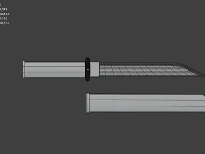 Tanto Blade Low-poly 3D model