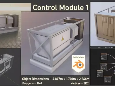 Power Storage Container Control Module 1 Low-poly 3D model