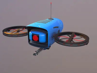 Stylized Pbr Drone with Gun  3D model