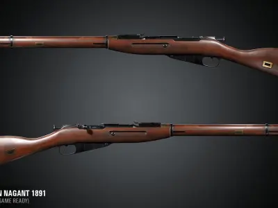 PBR Mosin Nagant rifle 1891 Free low-poly 3D model