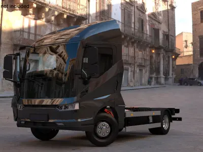 Black Truck No Cargo Rigged for Maya 3D model