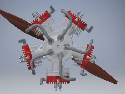 radial enginer 3d model 3D model
