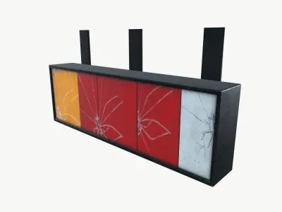 Tipper Truck Tail Light Broken Low-poly 3D model