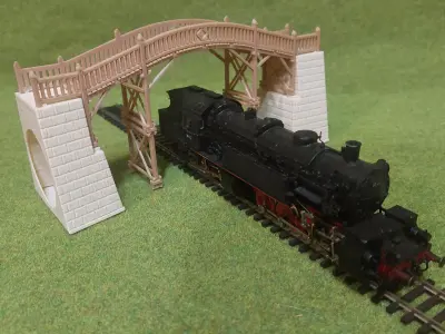Wooden arched footbridge 1-87 FDM 3D print model