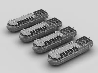 Pleasure Boat Low-poly 3D model
