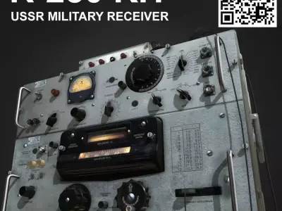 R-250 USSR military receiver Low-poly 3D model