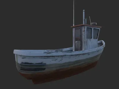 Small fishing boat Low-poly 3D model purchase