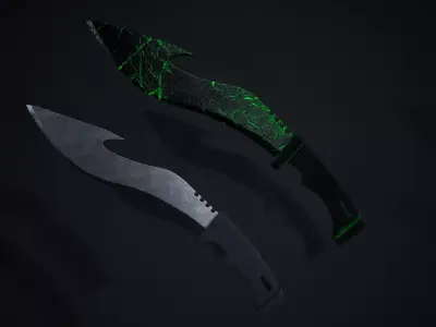 Knife Low-poly 3D model 6
