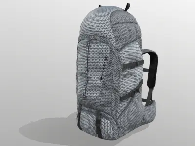 Backpack for hunting hiking traveling Low-poly 3D model