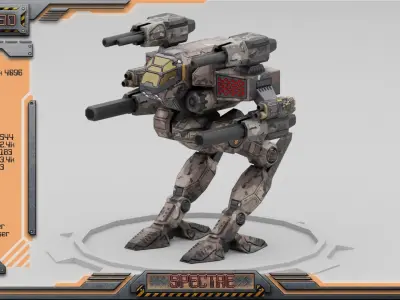 Spectre BattleMech Low-poly 3D model