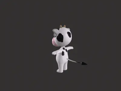 Cartoon 002 Character Cow Cute Low-poly 3D model