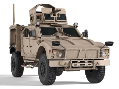 Oshkosh M ATV Ambush Protected Vehicle Low-poly 3D model