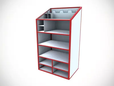 Plastic storage racks Low-poly 3D model