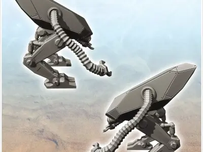 Robot with two articulated arms with claws and bionic eye 5 - Fu 3D print model