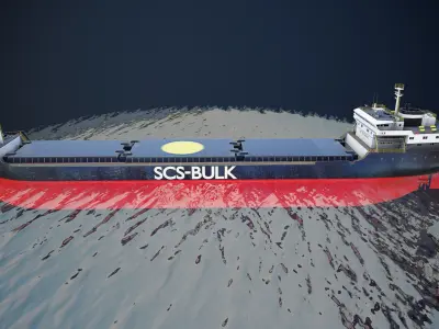 Bulker ship Low-poly 3D model