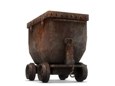 Low Poly Mine Cart 3D Model Low-poly 3D model