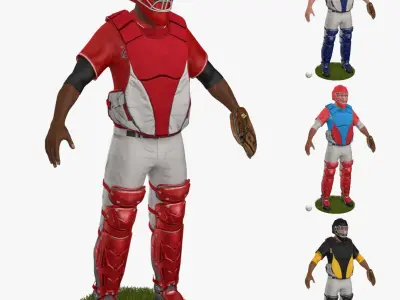 Baseball Players SET 3D model