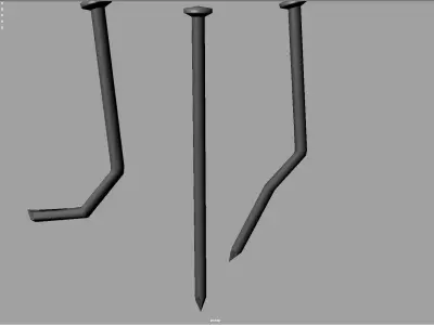 rusty Metal nail - Game Ready - VR AR Low-poly 3D model