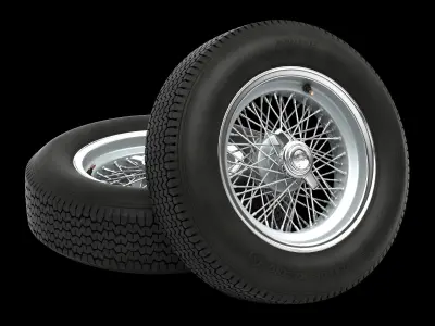 Dunlop CR48 tyres - Borrani rims 3D model