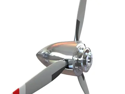 Red Stripe Propeller Blade 3D model