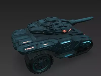 Futuristic High-Tech Tank PBR 3D Model 3D model