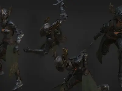 Girl Knight Low-poly 3D model