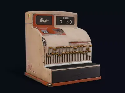 Game Ready Cash Register PBR Low-poly 3D model