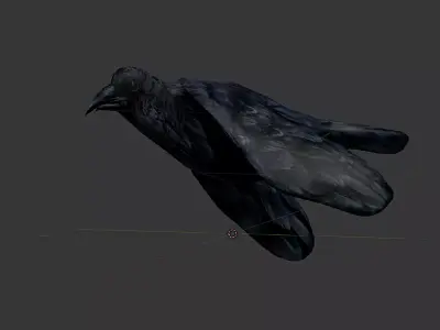 Low poly crow Low-poly 3D model