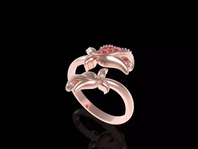 Rose Flower Ring 3D print model