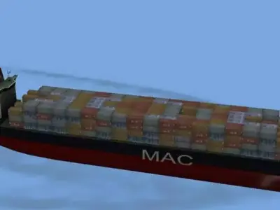 Container Ship  Low-poly 3D model