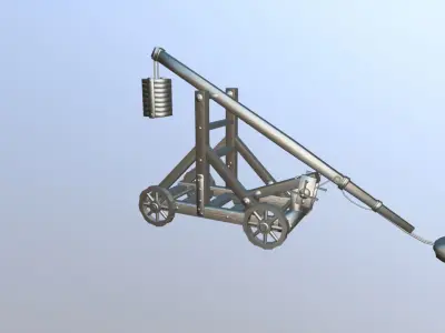 Medieval Trebuchet  Low-poly 3D model