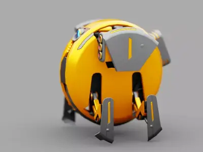 UTILITY Robot rigged animated characer Free low-poly 3D model